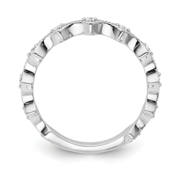 10K White Gold Diamond Ring 0.10Ctw