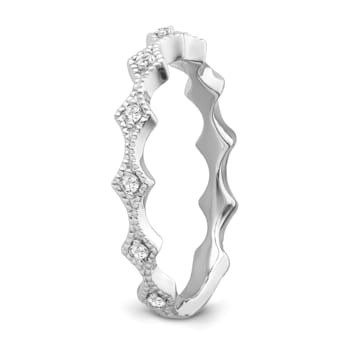 10K White Gold Diamond Ring 0.10Ctw