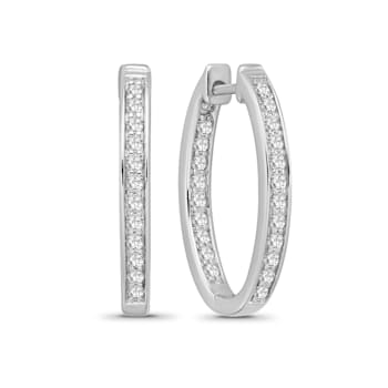 Diamond 0.50Ctw Sterling Silver Earring
