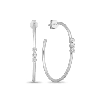 Diamond 0.25Ctw Sterling Silver Earring