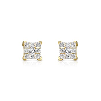Diamond 0.25Ctw 10k Yellow Gold Earrings