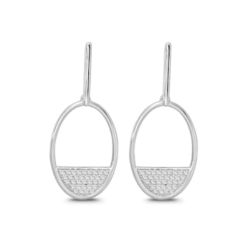 Diamond 0.33Ctw 10k White Gold Earrings