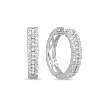 Diamond 0.50Ctw Sterling Silver Earring