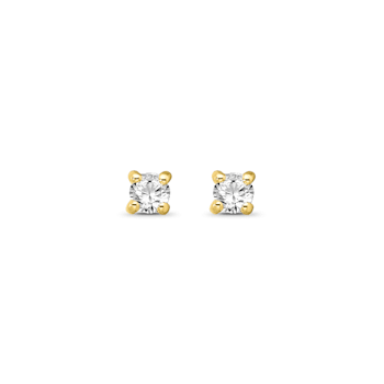 Diamond 0.50ctw Round , 14k Yellow Gold Earrings