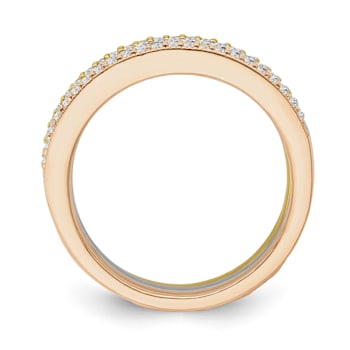 10K Tri-color Gold Diamond Ring 0.33Ctw