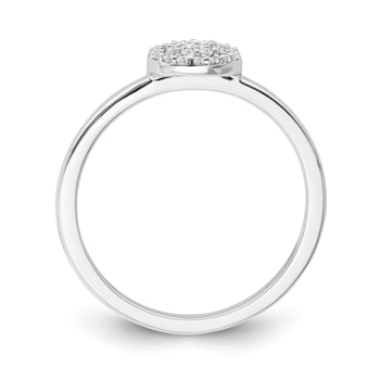 10K White Gold Diamond Ring 0.12Ctw