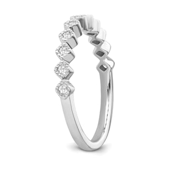 10K White Gold Diamond Ring 0.12Ctw