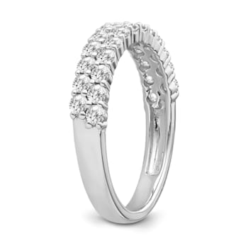 10K White Gold Wedding Band Ring-0.75 cttw