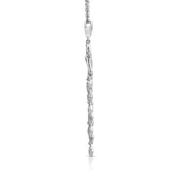 Diamond 0.10Ctw Sterling Silver Pendant With Chain