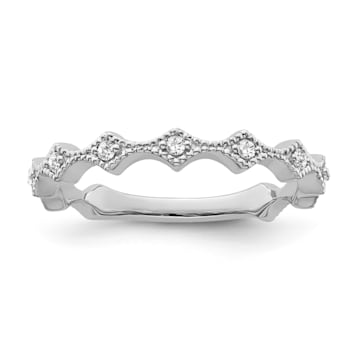 10K White Gold Diamond Ring 0.10Ctw