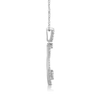 Diamond 0.50Ctw 10k White Gold Pendant With Chain
