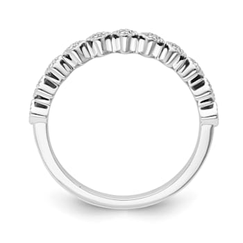10K White Gold Diamond Ring 0.12Ctw