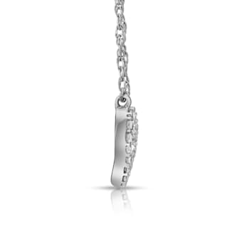 Diamond 0.25Ctw Sterling Silver Heart Pendant With Chain