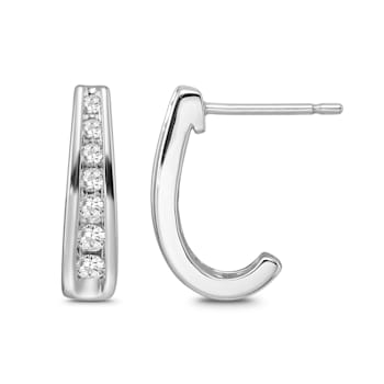 Diamond 0.25Ctw 10k White Gold Earrings