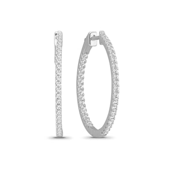 Diamond 0.50Ctw 10k White Gold Earrings
