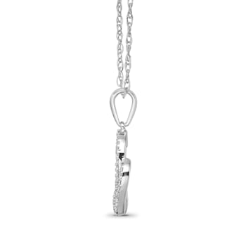 Diamond 0.25Ctw Sterling Silver Heart Pendant With Chain