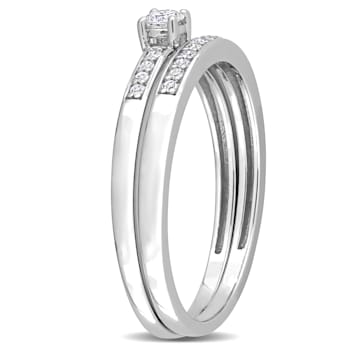 1/5 CT TW Diamond Bridal Set in Sterling Silver
