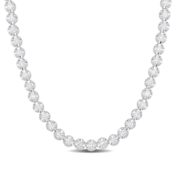 10 4/5ctw Lab-Grown Diamond Necklace Necklace in 14K White Gold