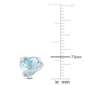 2 CT TGW Sky Blue Topaz and Diamond Accent Heart Stud Earrings in
Sterling Silver