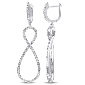 1/10 CT TW Diamond Infinity Earrings in Sterling Silver
