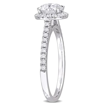 1 1/3 CT TW Lab-Grown Diamond Halo Ring in 14K White Gold