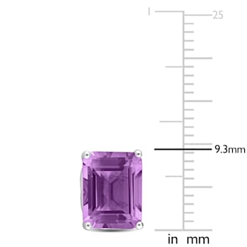 4 3/8 CT TGW Octagon Amethyst Stud Earrings in Sterling Silver