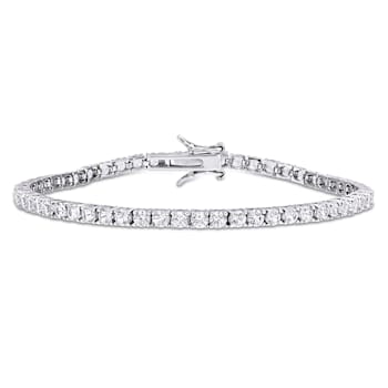 8 1/4 CT TGW Created White Sapphire Tennis Bracelet in Sterling Silver