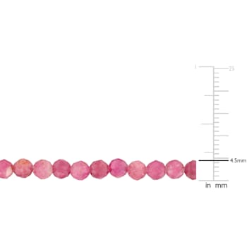 6 CT TGW Pink Tourmaline Beaded Bracelet with Rose Plated Sterling
Silver Clasp