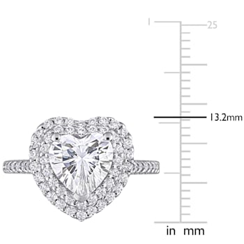 2-5/8 CT DEW Created Moissanite Double Halo Engagement Ring in 10K White Gold