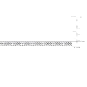 4MM Double Curb Link Chain Necklace in Sterling Silver
