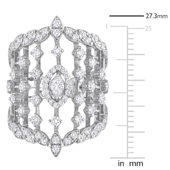 1/5 CT TW Diamond Vine Design Vintage Ring in 14K White Gold