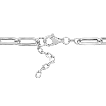 Oval Link Necklace w/ Black Sparkle Enamel in Sterling Silver