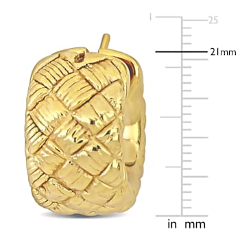 21mm Lattice-Style Hoop Earrings in 14k  Gold