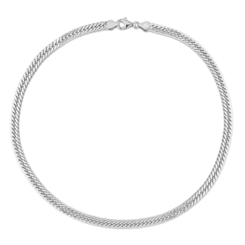 5.5MM Double Curb Link Chain Necklace in Sterling Silver