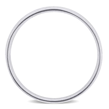 Ladies 4mm Polished Finish Wedding Band in 14K White Gold