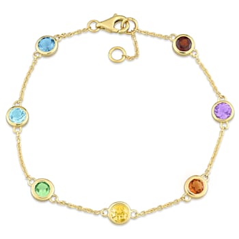 2 CT TGW Multi-Gem By The Yard Bracelet in 14K Yellow Gold