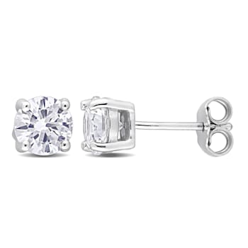 2 CT TGW Created White Sapphire Stud Earrings in Sterling Silver