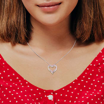 1/2 CT TGW Created Pink Sapphire Pendant with Chain in Sterling Silver