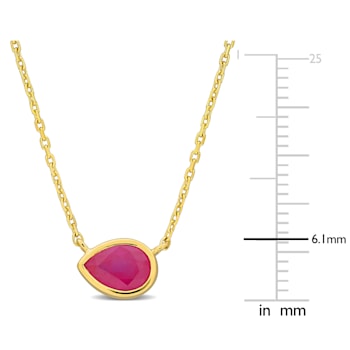 3/4 CT TGW Ruby Necklace in 10K Yellow Gold