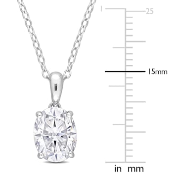 2 CT DEW Created Moissanite Solitaire Heart Design Pendant with Chain in
Sterling Silver