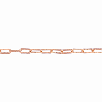 3.5MM Fancy Paperclip Chain Bracelet in 18K Rose Gold Over Sterling Silver
