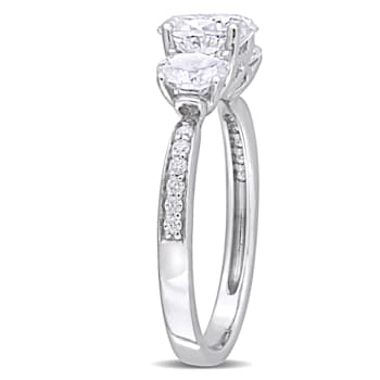 1-4/5 CT DEW Created Moissanite 3-Stone Engagement Ring in 10K White Gold