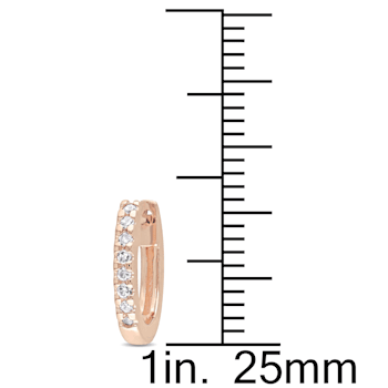 1/10 CT TW Diamond Hoop Earrings in 10k Rose Gold