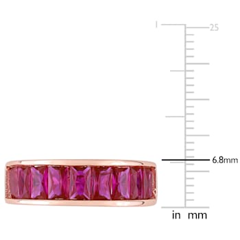 2 3/4 CT TGW Created Ruby Semi-Eternity Anniversary Ring in Rose Plated
Sterling Silver