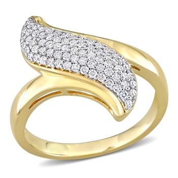 3/8ctw Diamond Ring in 18K Yellow Gold Over Sterling Silver