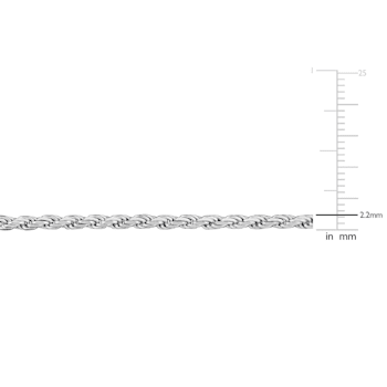 2.2MM Rope Chain Necklace in Sterling Silver