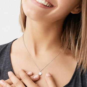1 1/5 CT TGW Opal Solitaire Pendant With Chain in Sterling Silver