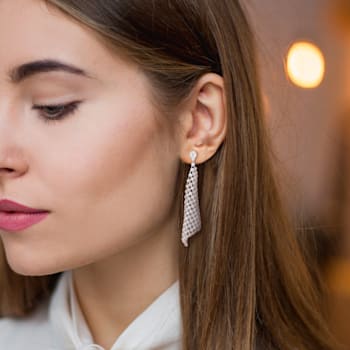 13 5/8 CT TW Multi-Shape Diamond Dangle Earrings in 14K White Gold