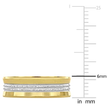 Men's 6mm Double Row Wedding Band in 10K 2-Tone Gold