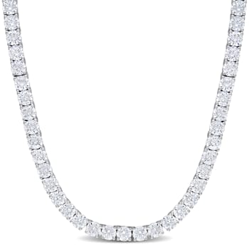 46 1/3 CT TGW Cubic Zirconia Tennis Necklace in Sterling Silver